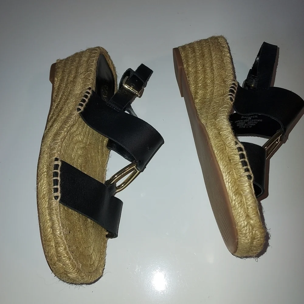 LAUREN by Ralph Lauren Bena Leather Espadrille Sandals